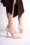 Dafne Women's Skin Beige Platform Heeled Shoes - 2