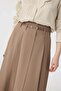 Belt Pieces Pleated Long Mocha Skirt 0212 - 5