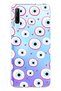 Huawei P Smart Pro Compatible Pink Evil Eye Bead Patterned Transparent Phone Case