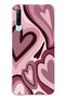 Huawei P Smart Pro Compatible Claret Red Heart Patterned Transparent Phone Case