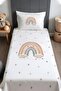 Smiling Rainbow Patterned Bedspread and Pillowcase