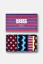 Multi-Colored Mixed Patterned 3-Piece Cotton Piece Gift Sock Set - 6