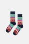 Multi-Colored Mixed Patterned 3-Piece Cotton Piece Gift Sock Set - 4