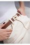 Tan/Square Lockable Gold Buckled Adjustable Women's Belt I Trousers Belt I, Jacket Belt I Belt I