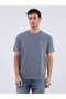 Unisex Gray Oversized 100% Cotton Front Text Detailed Crew Neck Street Style T-Shirt Twenty - 3