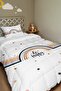 Happiness Themed Patterned Single Duvet and Pillowcase