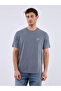 Unisex Gray Oversized 100% Cotton Front Text Detailed Crew Neck Street Style T-Shirt Twenty