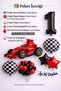Race Car Themed Birthday Balloon Decoration Set for 1-9 Years Old Party Decoration Set with Happy Birthday Written - 4