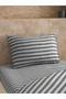 Gray Striped Single Duvet Cover Set - 3