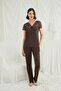 Short Sleeve and Lace V-Neck Pajama Set