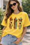 Bohemian Sunflower & Butterfly Printed T-Shirt – Unisex Oversized Crew Neck Casual Printed Tee