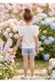 Girls' Short-Sleeved Holiday Blouse with Black and Ecru Color Options (Ages 2-12) - 7