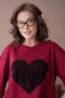 Oversized Crew Neck Heart Patterned Knitted T-Shirt Ss26Ts0032 - 2