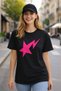 Star Lightning Graphic Printed Unisex Oversized T-Shirt Cotton Pack Crew Neck Casual Streetwear T-Shirt