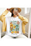 Italy Summer Printed White Oversize T-Shirt Unisex Short Sleeve Combed Cotton T-Shirt Model