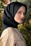 مزدوج الوجهين حرير وشاح - أسود زمردي - 3