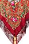 - Royal Scarlet Russian Floral Shawl - 4