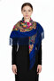 - Pavlovo Posad Style Shawl – Sapphire Bloom