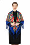 - Royal Blue Czarina Floral Shawl - 2