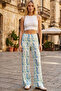 Comfortable Fit High Waist Wide-Leg Viscose Mix Women's Trousers - 6