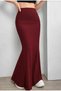 Burgundy Shaping / Sculpting Stretch Fabric Fishtail Skirt, Maxi Length Skirt