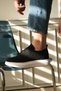 Kb-M101 Men's Daily Lace-Up Knitwear Sports Sneakers Shoes Tbt - Black - 3