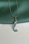 Zircon Stone Steel Mermaid Necklace
