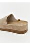 Lcw Steps Beige Suede Look Wedge Sole Women's Slippers - 5