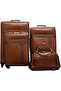 4-Piece Vintage PU Leather Luggage Set - 360° Silent Spinner Wheels & Secure Lock (Classic Tan)