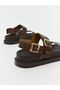 Leather Look Girl's Sandals - 5