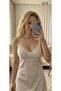 White Soft Lace Detailed Strappy Women's Nightgown - 7