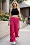 Comfortable Fit High Waist Wide-Leg Viscose Mix Women's Trousers - 4