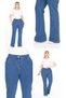 Plus Size Full Lycra İ Flared S Stretchy E Pocketed Wide Fit Keme Belt Rend Denim Seasonal Pants