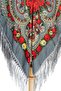 - Silver Floral Wrap – Multicolor Folk Rose Pattern - 3