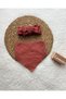 Baby Girl Tile Rib Knit Headband and Muslin Scarf Set - 2