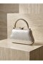 Silver Gray Lame Color Laser Patterned Chain Strap Women's Evening Dress Bag Wedding Engagement Graduation - 2