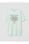 Lcw Kids Green Crew Neck Girl's Printed T-Shirt
