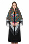 - Grey Pavlovo-Style Shawl – Vintage Roses & Paisley - 2