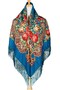 - Midnight Blue Folk Shawl - 4