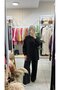 1081 Self-Stripe Trouser Suit Black - 2