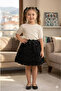 Girl's Rose Bow Tie Elastic Waist Skirt Age 6/13 - 2