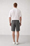 Men's Smoked Muslin Linen Shorts 100% Cotton Back Pocketed Full Fit - 4
