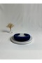 Navy Blue Thick Curved Velvet Crown Hair Band