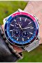 Luxury Men's Wristwatch Silver Color Navy Blue Dial Classic & Sporty Design Gift Boxed - 2