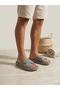 Premium Knitted Patterned and Color Detailed Non-Slip Men's Slipper Open Front Balcony Bathroom Garden
