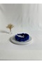 Cobalt Blue Ruched Velvet Crown Hair Band - 2