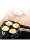 Nonstick 4 Hole Omelet Frying Pan Pancake Egg Burger Maker Wooden Handle Breakfast Pan - 6