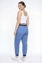 Women's Indigo Summer Pants with Elastic Waist, R Ribbed and Elastic Cuffs and R Ribbed D Denim Trousers - 5