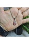 Rodokrozite Steel Chain Natural Stone Necklace-12- (Handmade Design Products) - 8