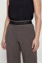 Women's Brown Summer Pants with Ribbed Accessories and Wide-Leg Waistbands - 3